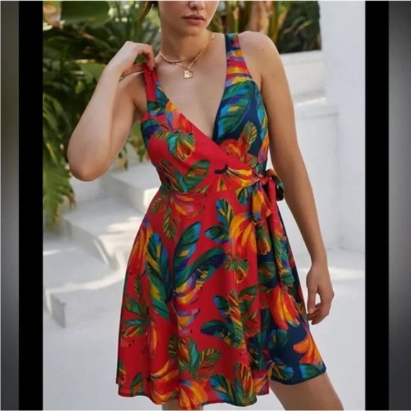 FARM Rio Dresses & Skirts - Farm Rio x Anthropologie Wrap Coverup Dress NWOT Size M